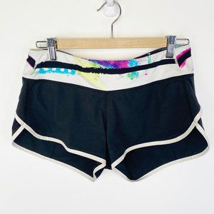 Lululemon Run Speed Shorts Black Splatter Print